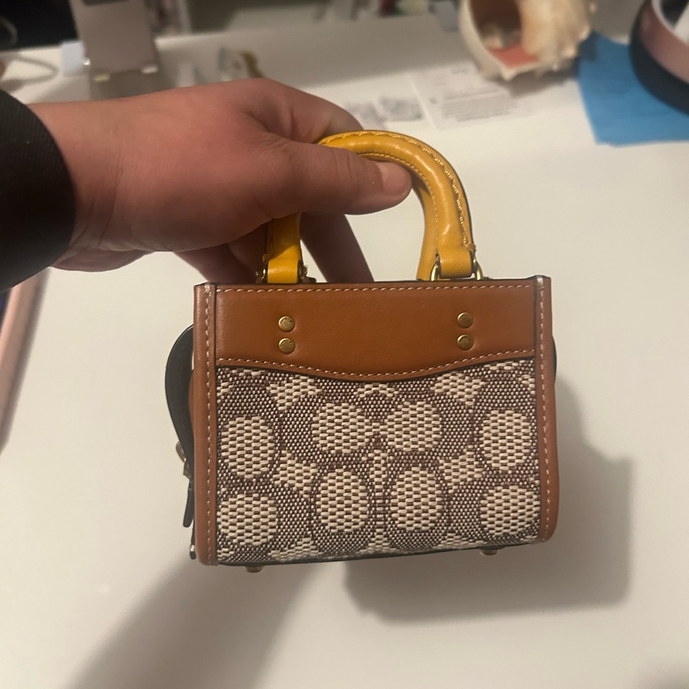 Coach Brown and Tan Mini Handbag